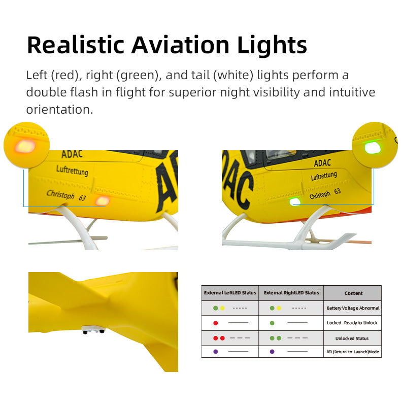 EC-135 LED Fuselage(have skid LED and tail motor)