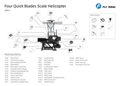 Flywing BO-105 ACE 6CH RC GPS Stabilized Scale helicopter 470L size Fuselages not H1