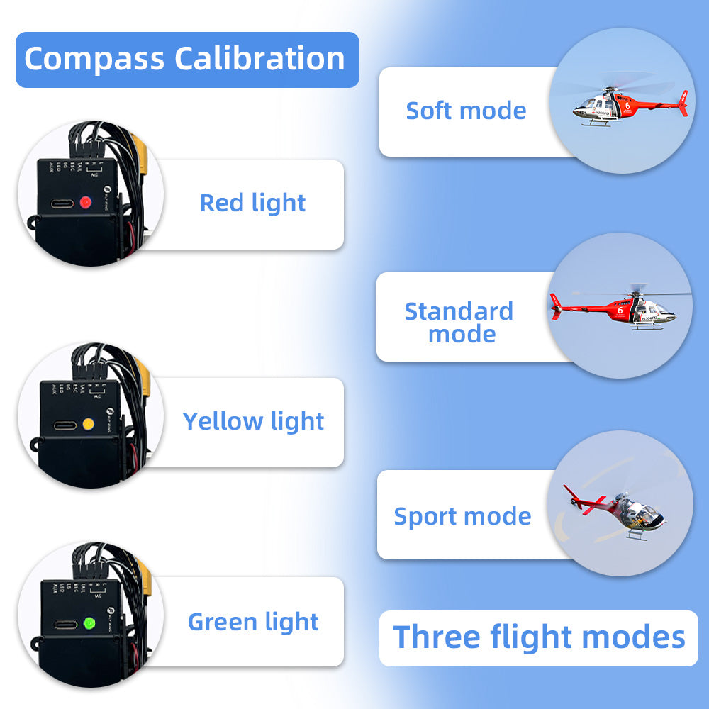 Flywing Bell-206 ACE 6CH RC GPS Stabilized Scale helicopter 470L size Fuselages with ACE