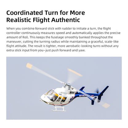 FLYWING Bell 407 Scale helicopter with ACE flight control LED light 4-Blade bell-407 RC Helicopter RTF version