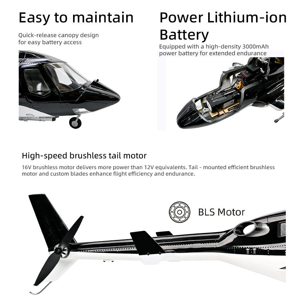 FLYWING NEW Airwolf 470L 2-Blade ACE GPS/ATT RC Scale Helicopter (RTF)