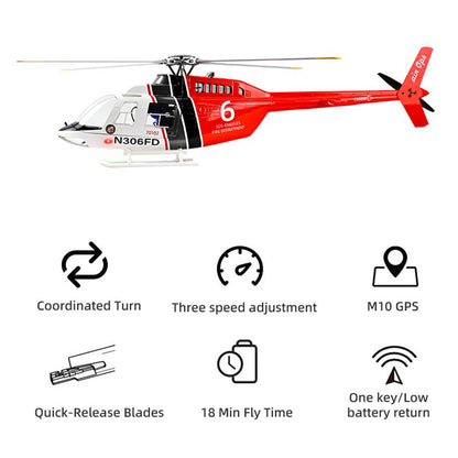 Flywing Bell-206 ACE 6CH RC GPS Stabilized Scale helicopter 470L size Fuselages with ACE
