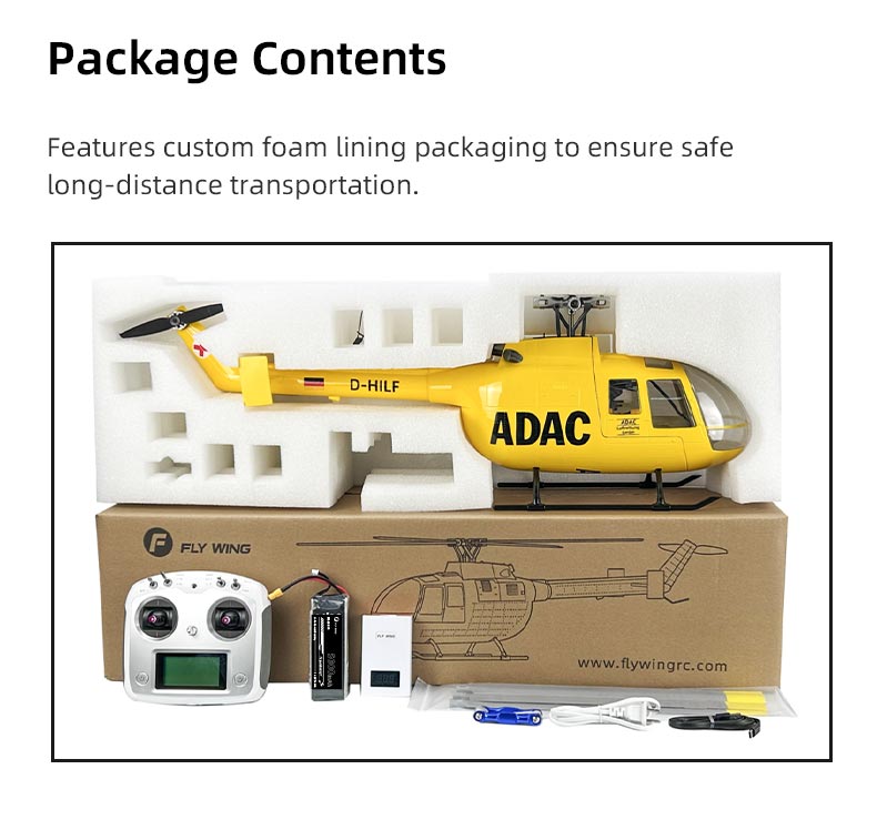 Flywing BO-105 ACE 6CH RC GPS Stabilized Scale helicopter 470L size Fuselages not H1