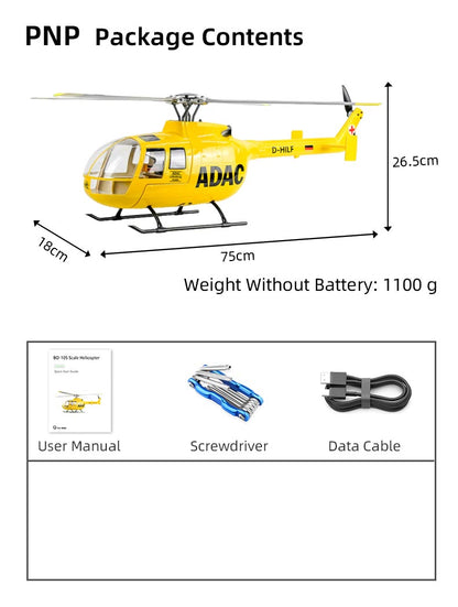 Flywing BO-105 ACE 6CH RC GPS Stabilized Scale helicopter 470L size Fuselages not H1