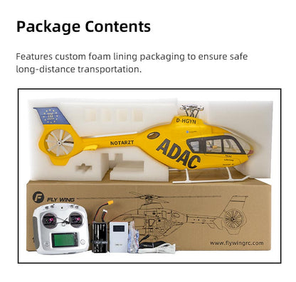 Flywing EC-135 6CH RC GPS Scale helicopter 4 Blades Stabilized 470L size Fuselages with  ACE