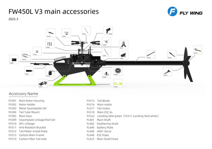 Flywing FW450L  ACE RC smart GPS Stabilized helicopter 6CH 450Lsize with  ACE